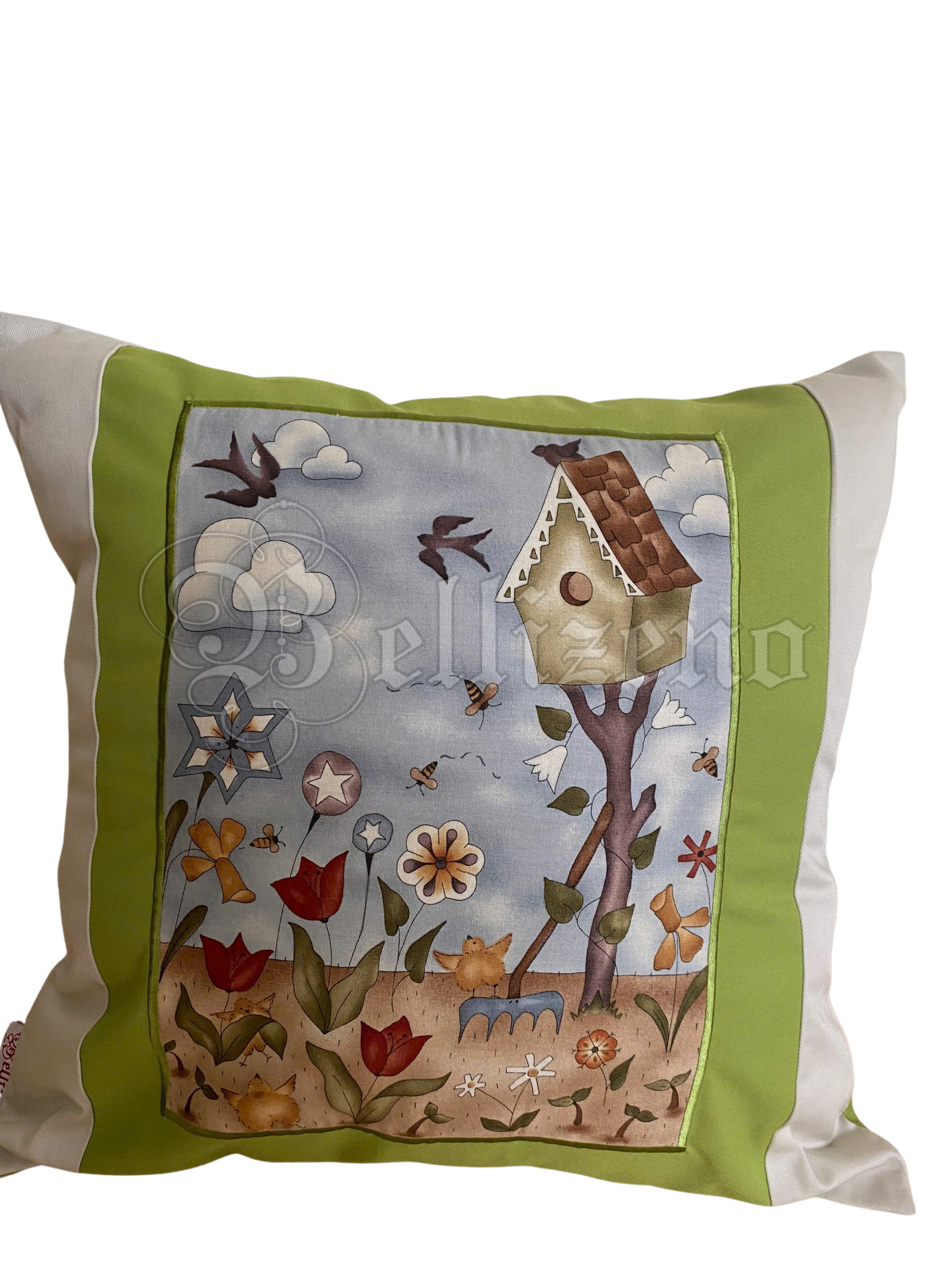 Gối sofa phối mầu - Xanh cốm/Trắng